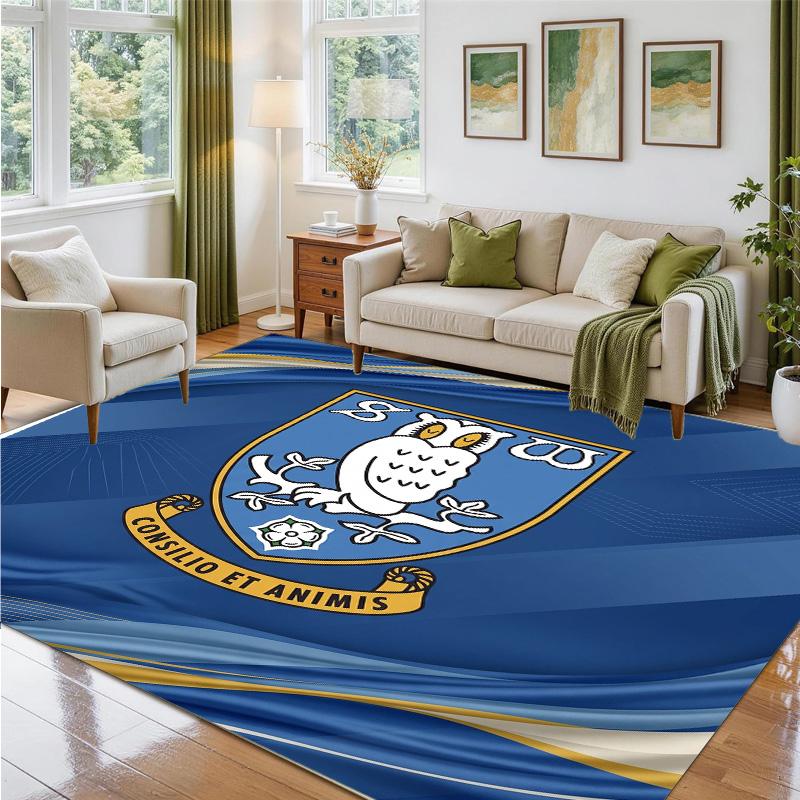 Sheffield Wednesday Design Crystal Velvet Rug Soft Decorative Mat for Bedroom Entrance