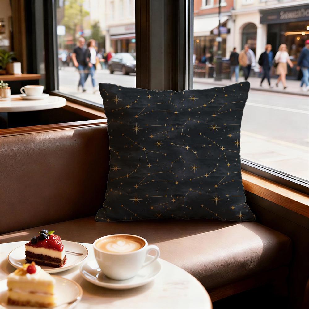 Constellation Pattern Cushion Cover Set of  Decorative Short Plush Pillow Covers for Sofa Soft  Cushion Case X Cm