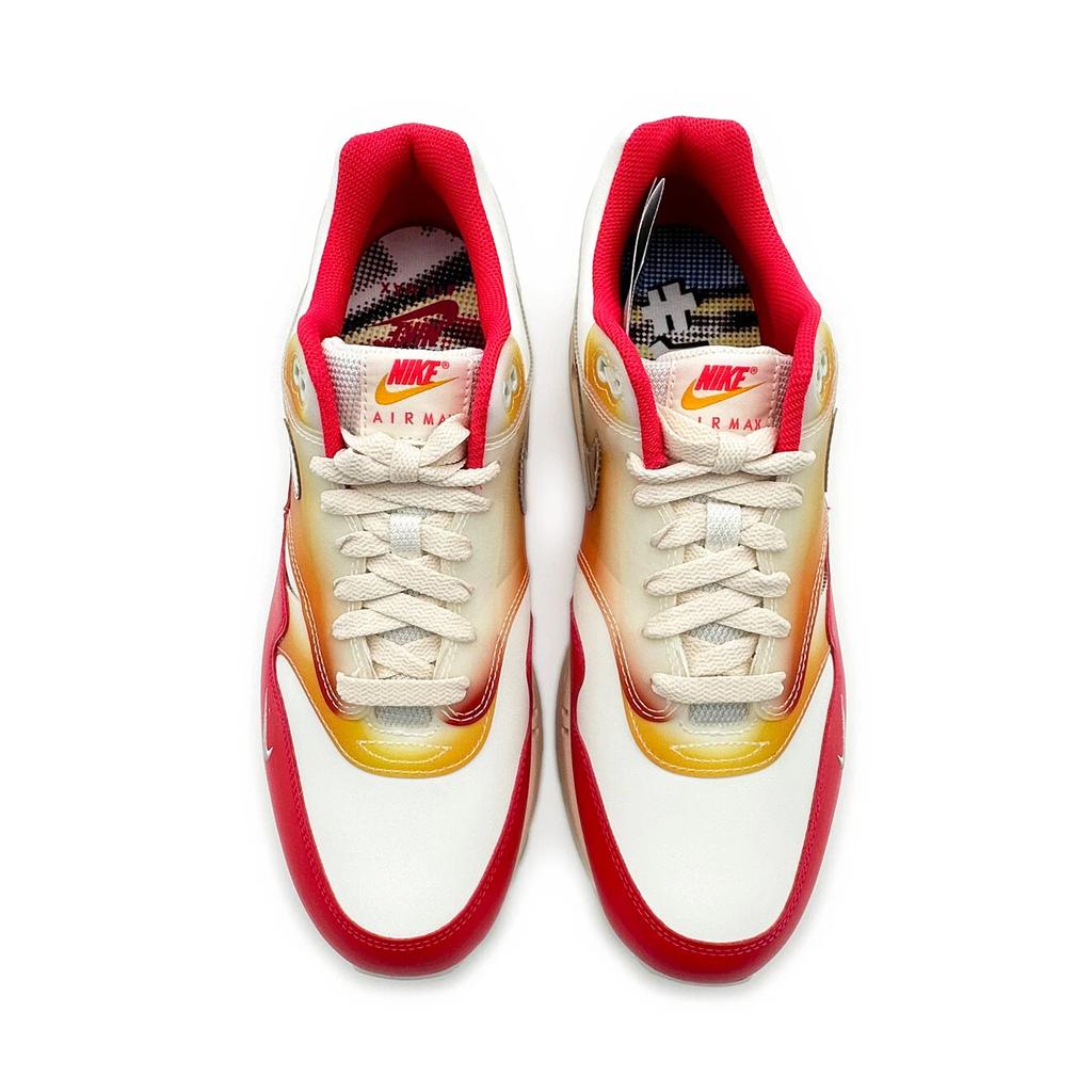 FN7683-133 Nike Air Max 1 '87 PRM Soft Vinyl Sired Red SUndial Guava (Women's)