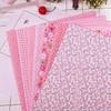 7Pcs Cotton 7 Styles Pink Floral Precut Cotton Squares  Dorm Decorative Bedding Making