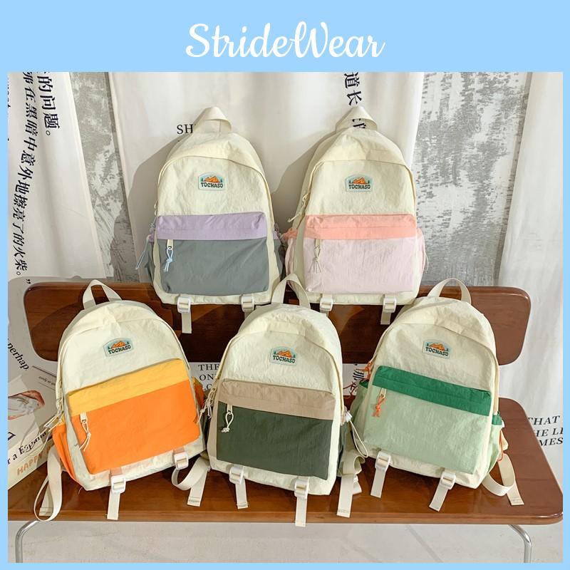 Childrens Nylon Toddler Backpack With Simple Color Design For School And Playtime