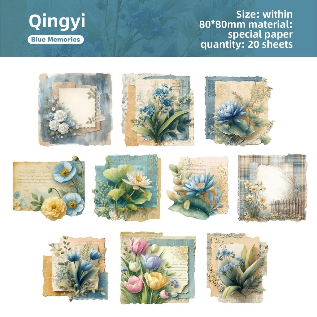 20pcs Vintage Flowers Scrapbook Paper Writable Paper for Scrapbooking Supplies Card Making Junk Journal Decor Paper