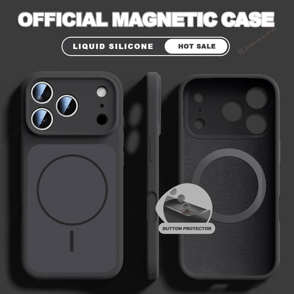 Neue Offizielle Flüssigsilikon Magnetische Handyhülle Für iPhone 17 Air 14 15 16 Plus 13 17 Pro Max Für Magsafe Stoßfest Weiche Abdeckung
