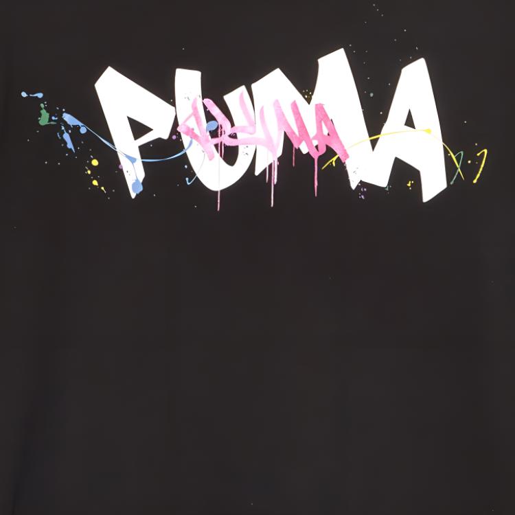 Puma Classics FTP Letter Print Crew Neck Pullover Casual Sports Short Sleeve American Vintage T-Shirt Unisex T-Shirt Black 625828-01