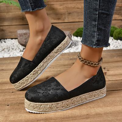 Spring and Autumn Footwear Plus Size Women's Shoes with Flat Bottom Flowers and Thick Soles