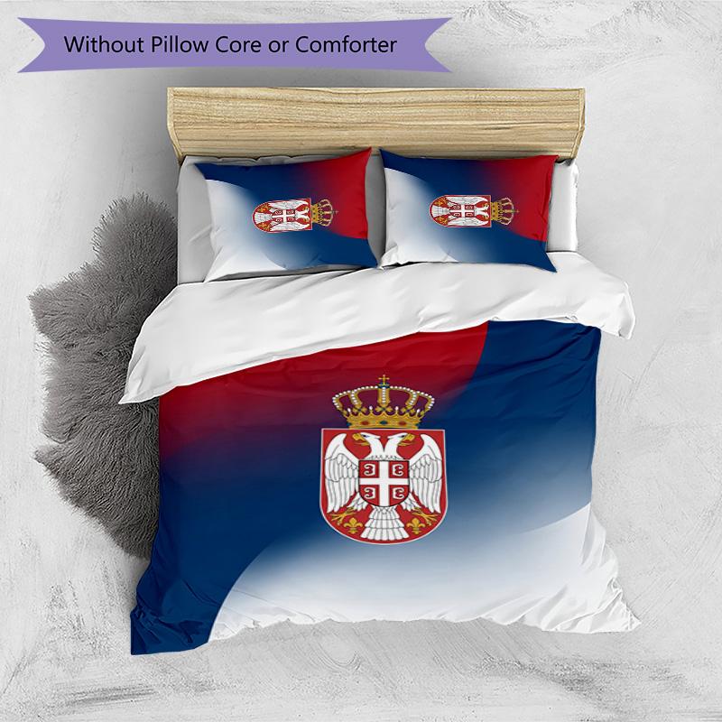Serbia Printed Bedding 3 Piece Set Cozy Breathable Bed Cover Set as Housewarming Holiday Gift
