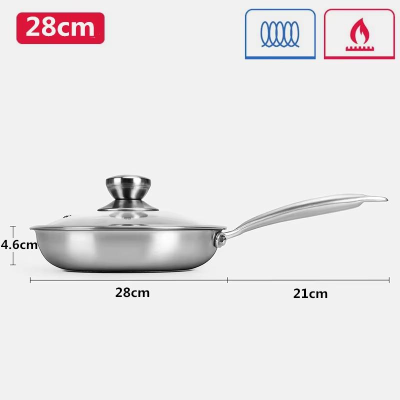 Stainless Steel Frying Pan Non Stick Frying Pan Honeycomb Skillet Kitchen Egg Steak Frying Pan Compatible with All Cooktops