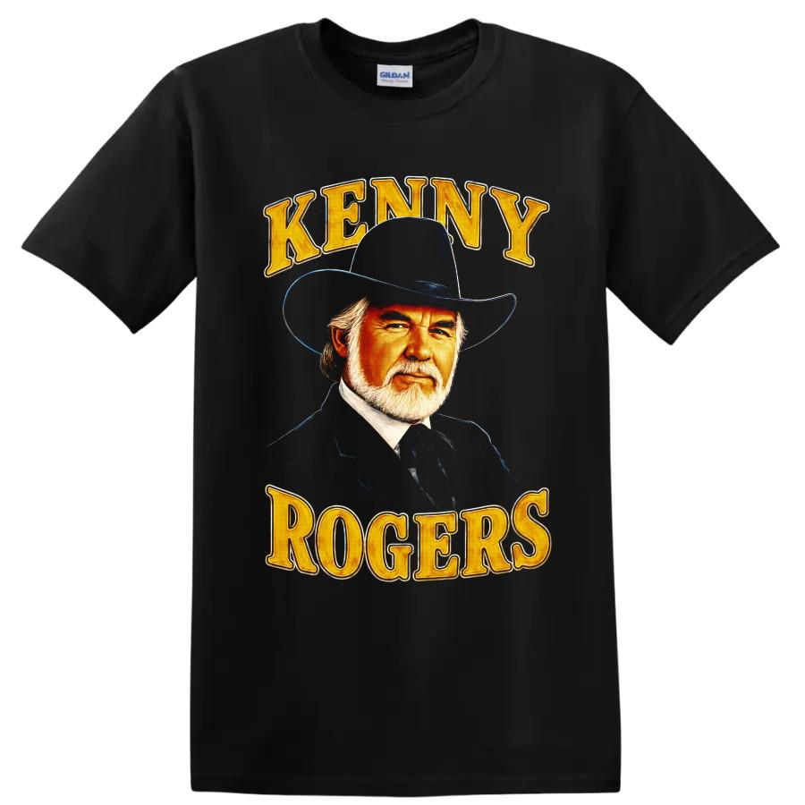 Kenny Rogers Country Singer Portrait T Shirt Western Music Fan Graphic Art Tee