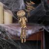 Articulated Pumpkin Man Halloween Decoration Spooky Wooden Pumpkin Skeleton Tabletop Ornament for DIY Home Office Decor