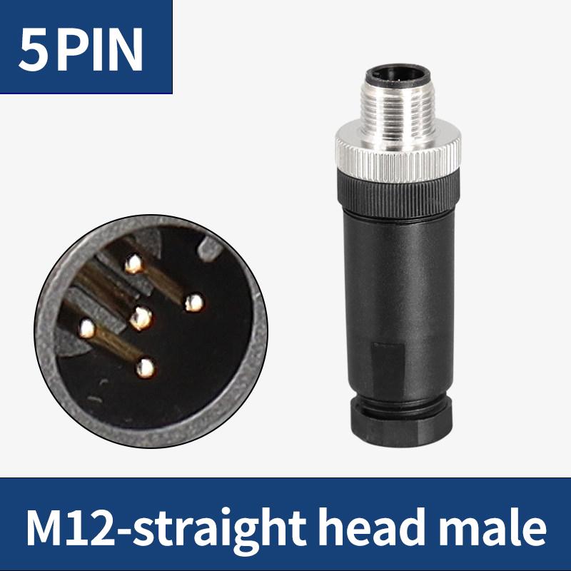 5 PCS M12 sensor connector waterproof male&female plug screw threaded coupling 3 4 5 8 12 Pin A type sensor connectors