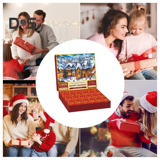 Vánoční adventní kalendář Puzzle 1000 Vánoční odpočítávací puzzle Zimní vánoční ozdoba sněhuláka