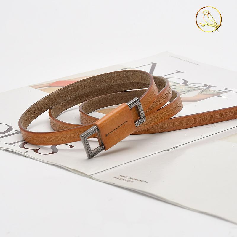 Leather Thin Belt Women'S Decorative Dress Waist Leather Knotted Belt Shirt Waist