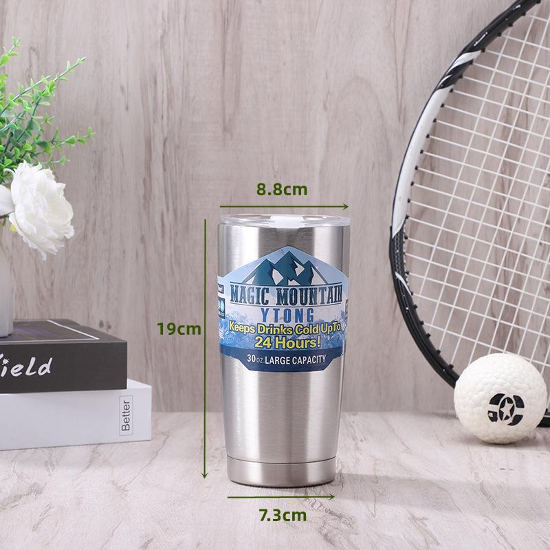 

Вакуумный термос с двойными стенками и крышкой, бутылка-термос из нержавеющей стали 304, бутылка для воды, чашка для чая, кофе, стакан, дорожная кружка, автомобильная чашка для воды 900ml серебряный