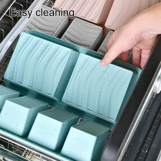 Silicone Food Storage Container with Lid Reusable Freezer Lunch Box Tray Divided Meal Prep Container for Kitchen