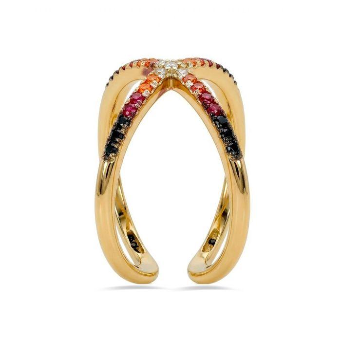 Bague - LUXENTER - Rieu - alliage métallique et zirconie - finition or jaune 18 carats - Doré