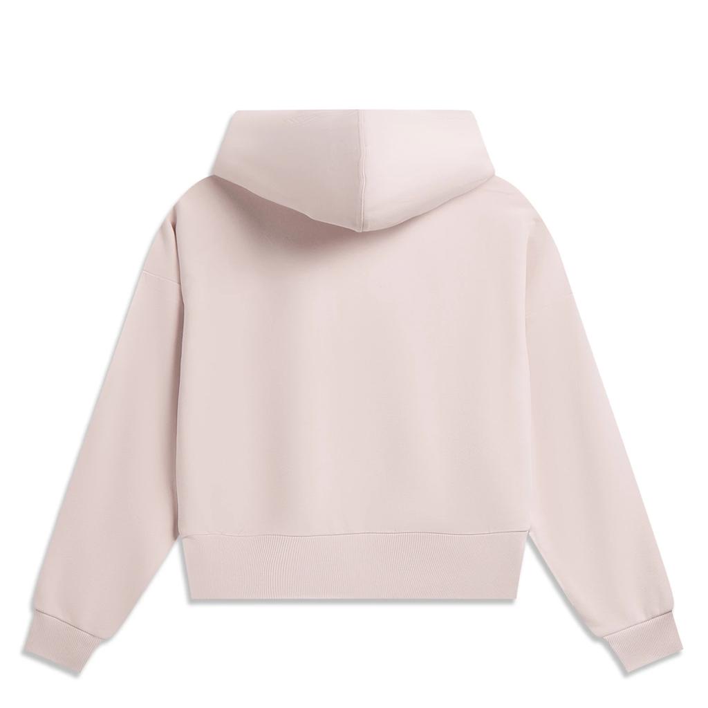 Li-Ning Solid Color Zipper Hooded Versatile Cardigan Sweatshirt Women Sweatshirt AWDW276-2