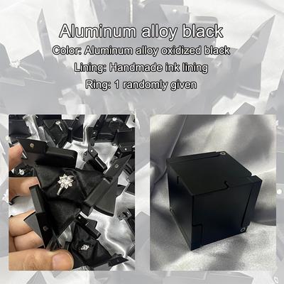 Aluminum Alloy Kinetic Energy Ring Box Rotating Mechanical Jewelry Storage Proposal Cube