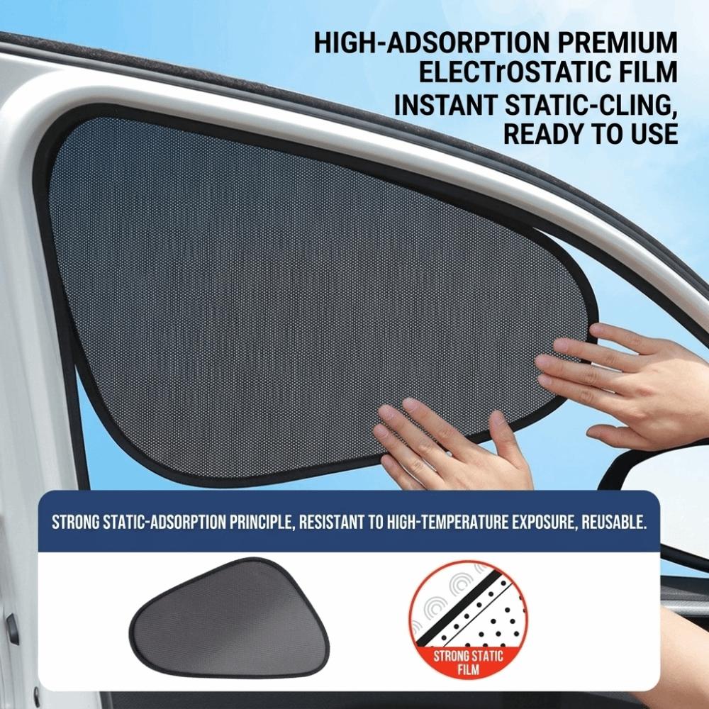 2PCS Breathable Mesh Car Side Window Sun Shade Window Mesh Sun Shade Front Side Windows