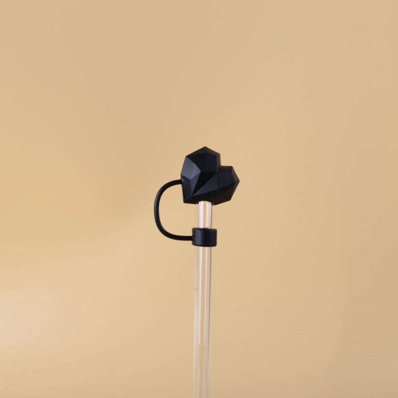 Mushroom-shaped Heart, Angular Design, Toy Pen Cap, Dust-proof Cover, Personalized Beverage Straw Cover, Dust-proof Cap
