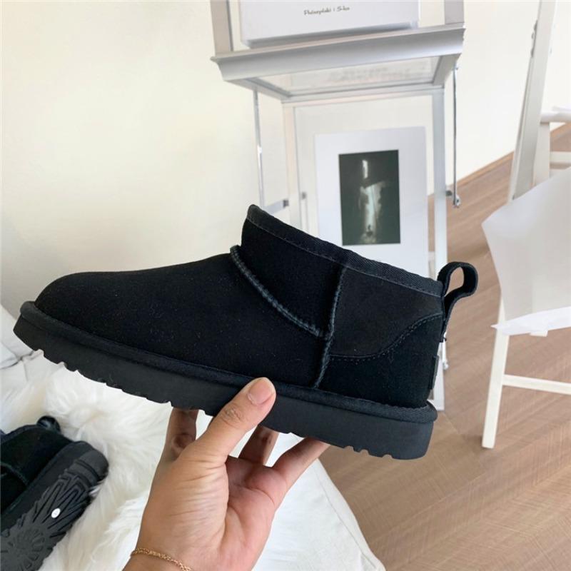 Snow boots i sheepskin integrated warm and piled thickened short snow cotton boots winter shoes women