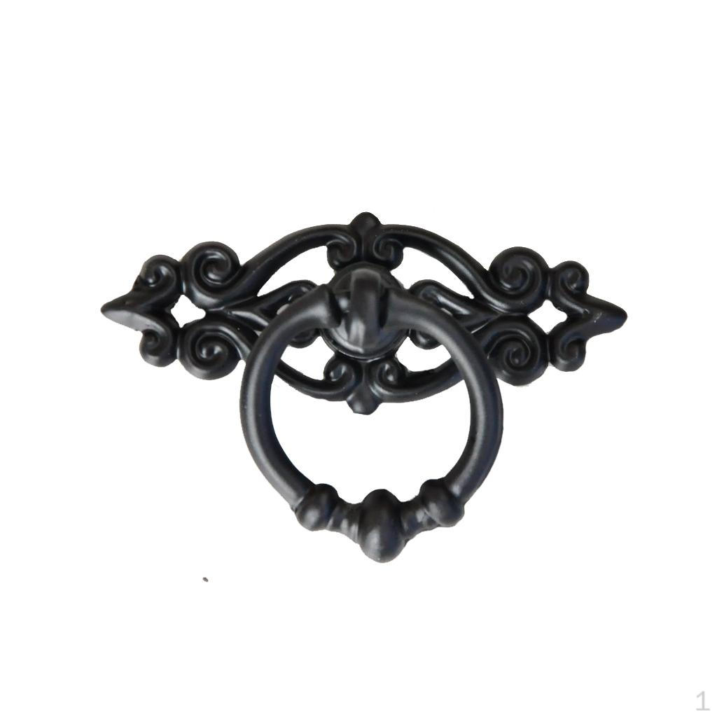 

Vintage Black Door Cupboard Drawer Pull Ring Handle Knob