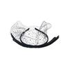 Black Mesh Bride Veil Hair Hoop Bowknot Rhinestone Headband Cute Bow Headband  Female