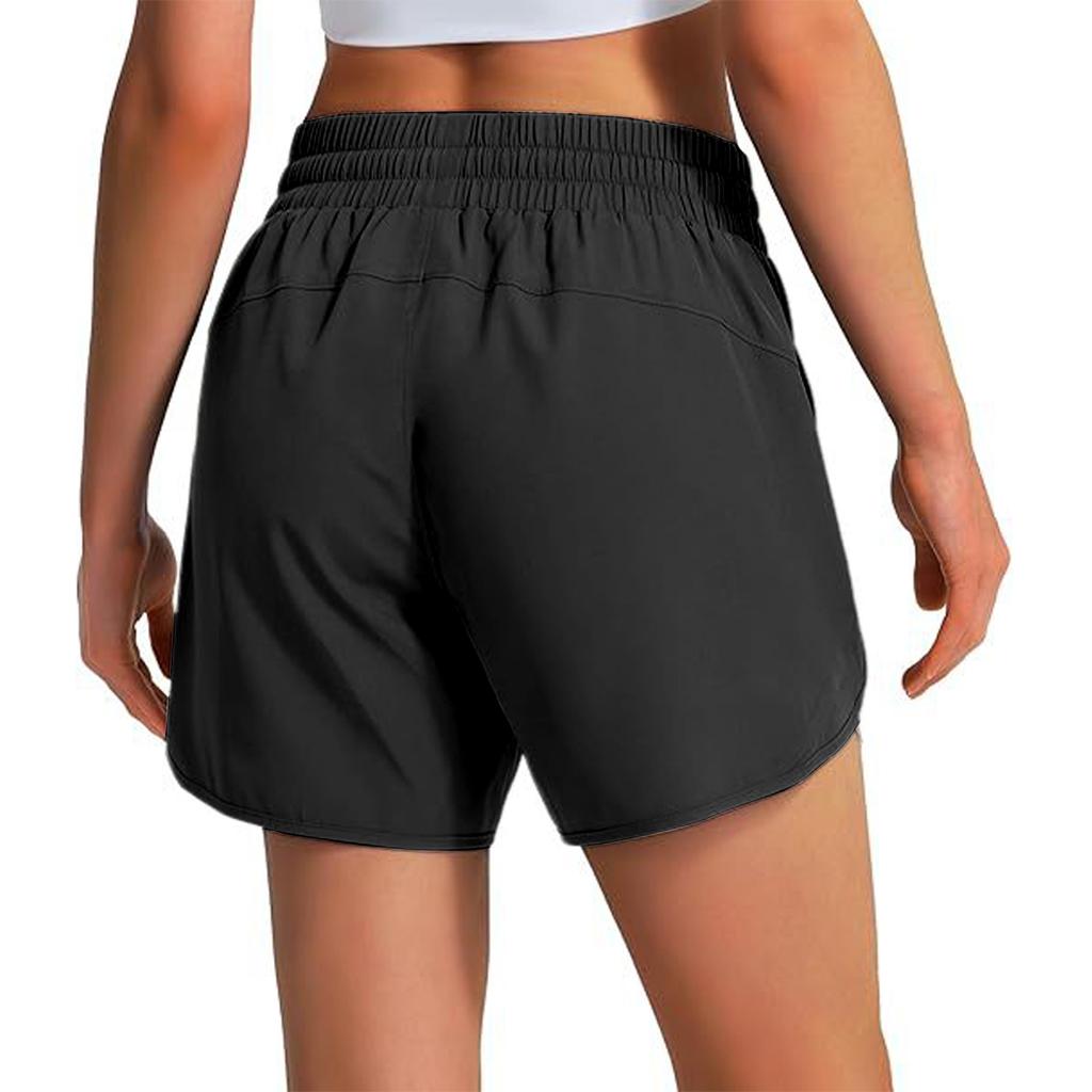 Women's Athletic Running Shorts, Quick-drying Shorts With Zippered Pockets