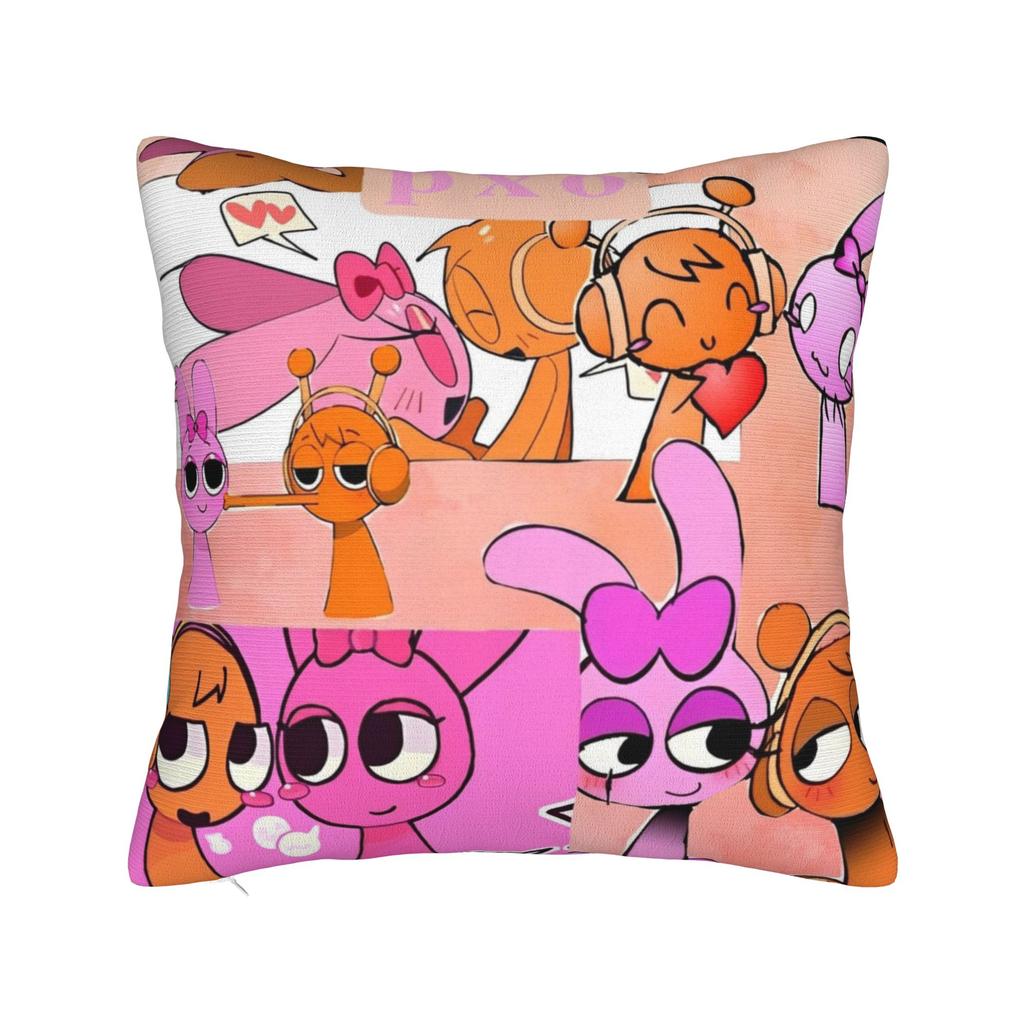 Sprunki Game Square Pillow Cases Cartoon Cushion Cover Fashion Polyester Decor Pillowcover for Car 45x45cm