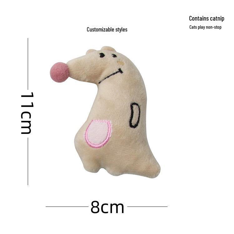 New Catnip Plush Toy: Cat Grass-Infused, Bite & Scratch Resistant, Self-Entertaining Doll for Cats