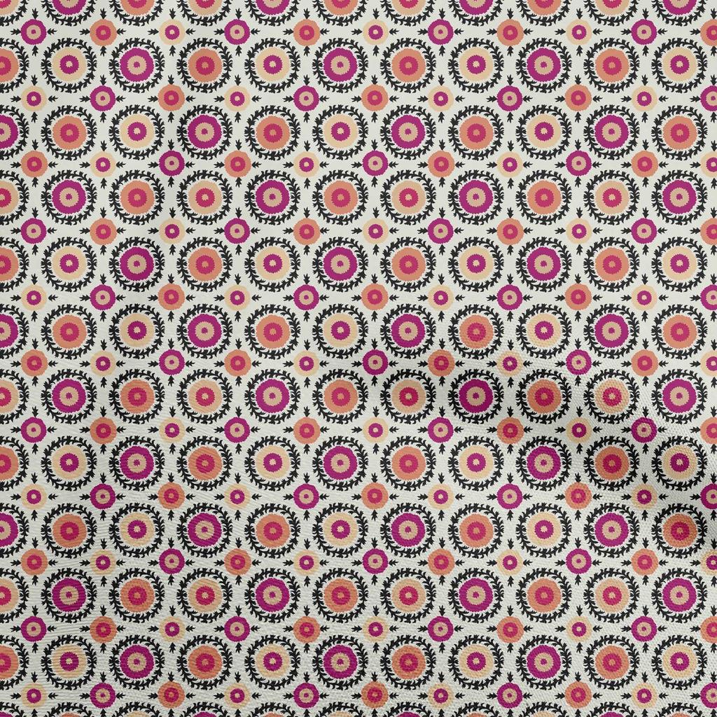 oneOone Bawełniana elastyczna tkanina Dusty Blue, azjatycka tkanina Suzani do szycia, drukowana tkanina rzemieślnicza na jardy 40 cali