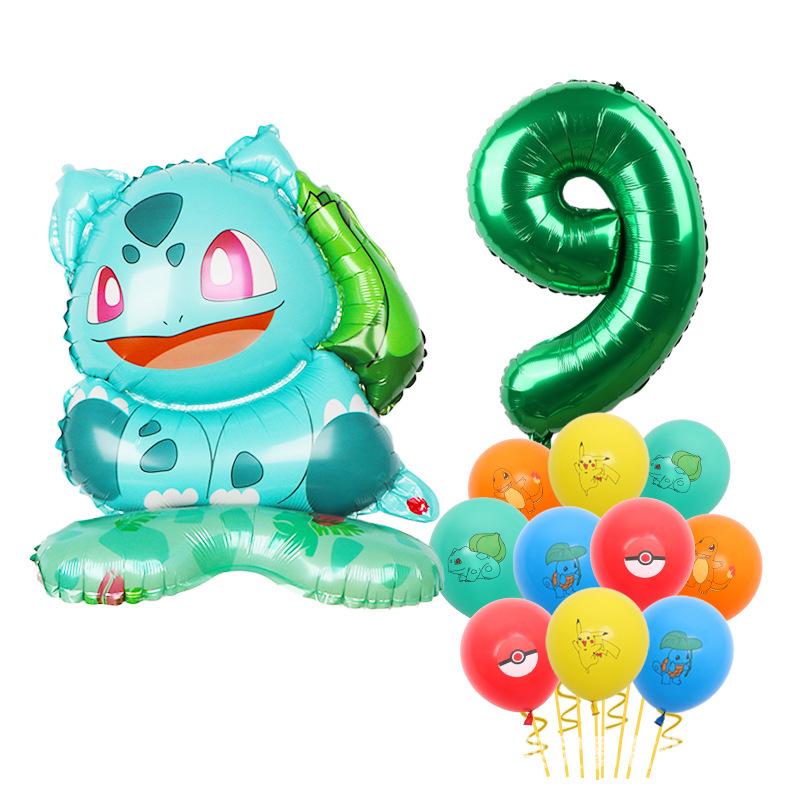 Standing Pokémon Pikachu Squirtle Child Elf Birthday Aluminum Film Printing Latex Balloon Gift