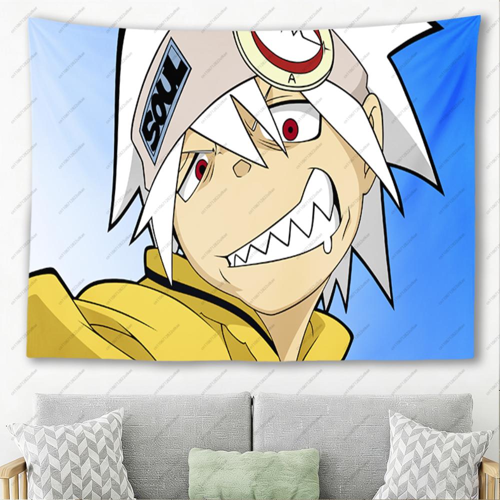 S-Soul Inspired Eater Anime Tapestry Soul Evans Character Wall Art Tapestry for Room Decoration Home Decor Aesthetic Background