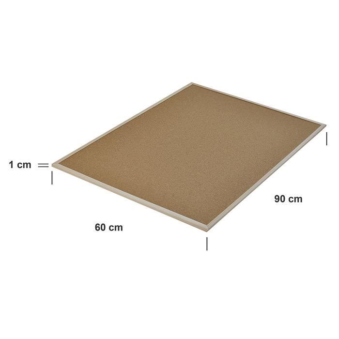 Creative Home 90 x 60 cm Tableau Liege Mural | Cadre de Pin à Épingles | Panneau pour Bureau, Cuisine, Chambre, Cafe, Maison, Ecole