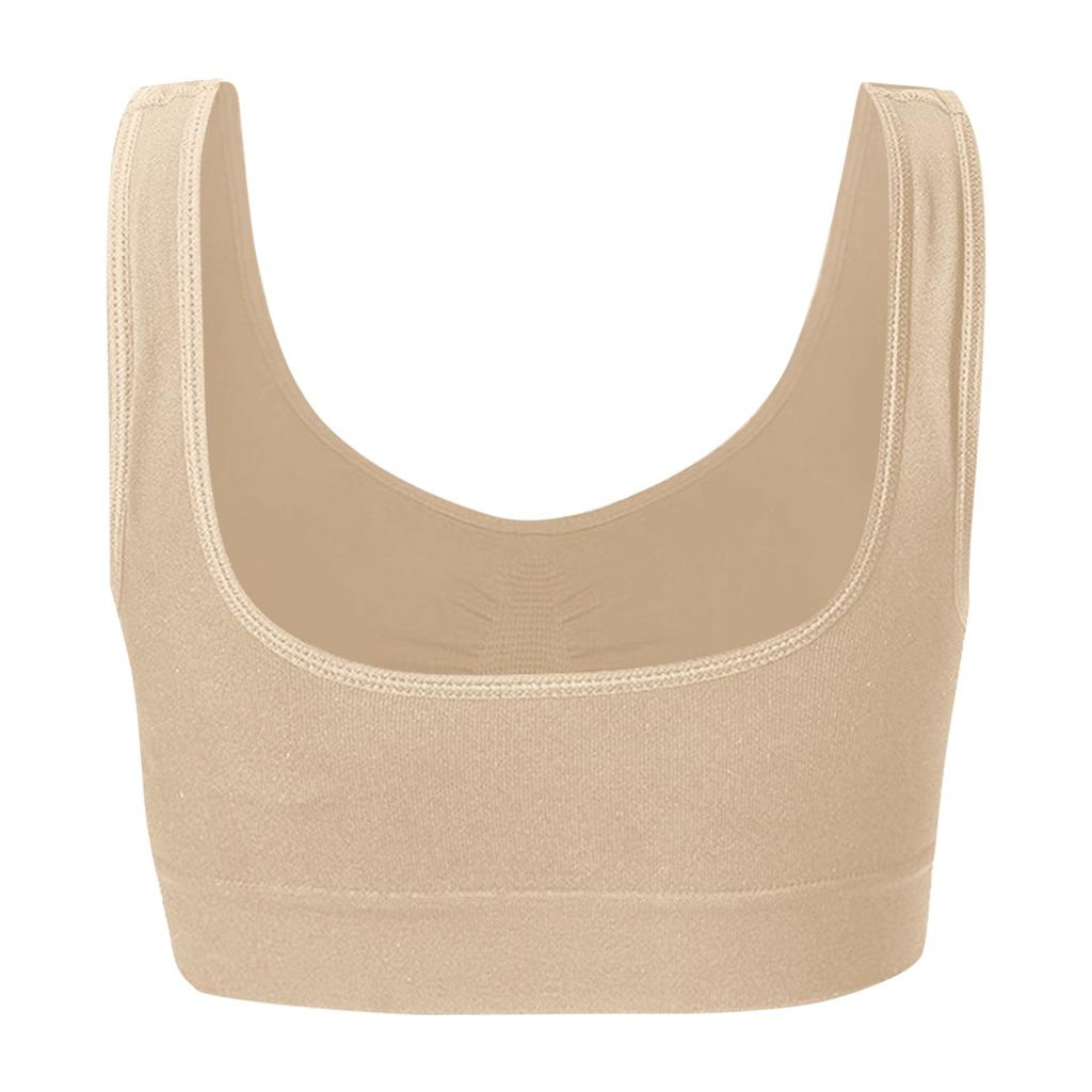 Wireless Padded Bra for Women Seamless Comfort Stretch Fabric Soft Support Vest Style Bra with Removable Pads No Underwire