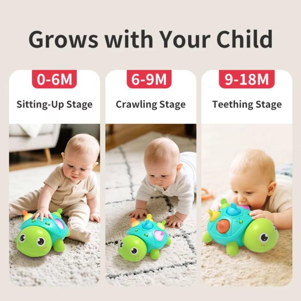 Flat Ground Escape Moving Walking Turtle Automatic Sensing Crawling Turtle Toys For Babies