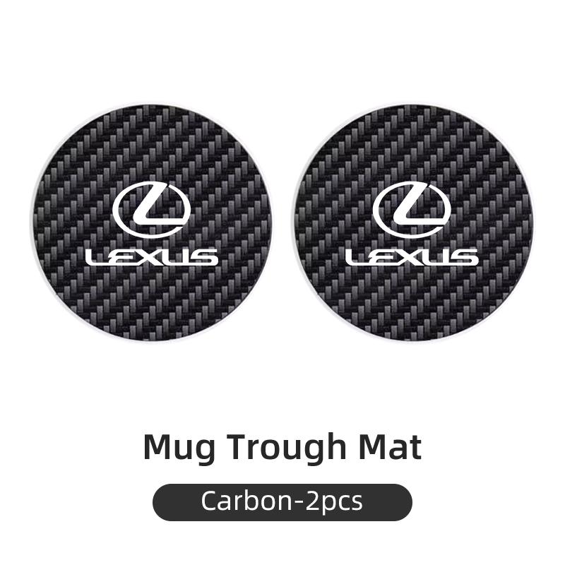 CKU5 2Pcs Car Accessories Water Coaster Console Mug Drink Anti-Slip Mat For Lexus CT200h ES250 ES300h IS250 IS200 GS300 GS460 GX470