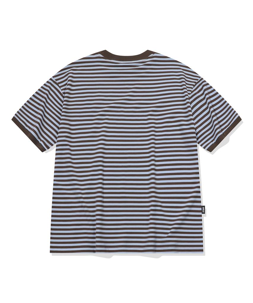 CPGN STUDIO Katze Streifen Ringer Tee Braun
