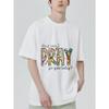 Black T Shirt with How Can I Pray for You Today Floral Text Design for Casual Wear and Religious Inspiration