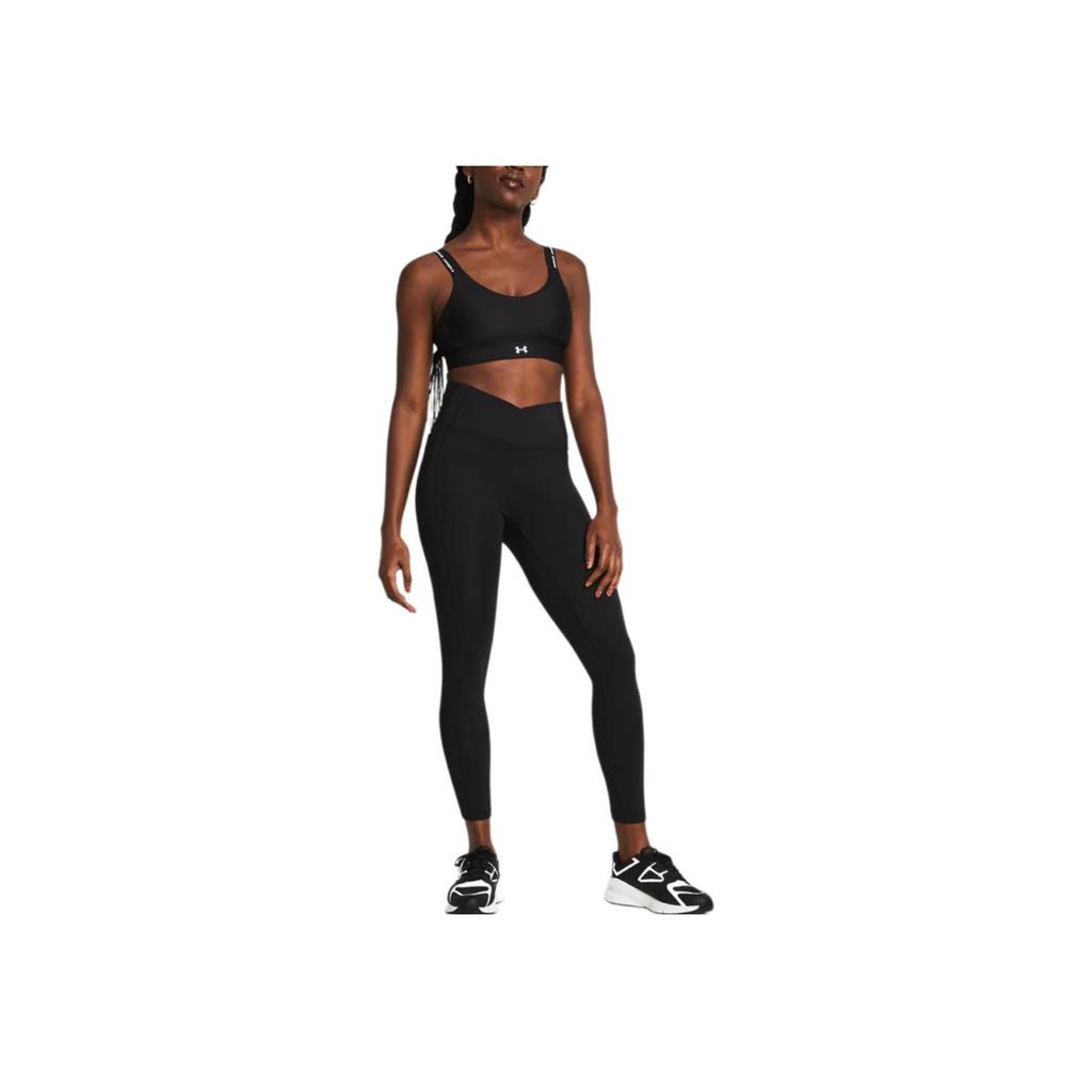 Under Armour UA Meridian Crossover Solid High-Waisted Slim Fit Leggings Women Leggings Black 1383604-001