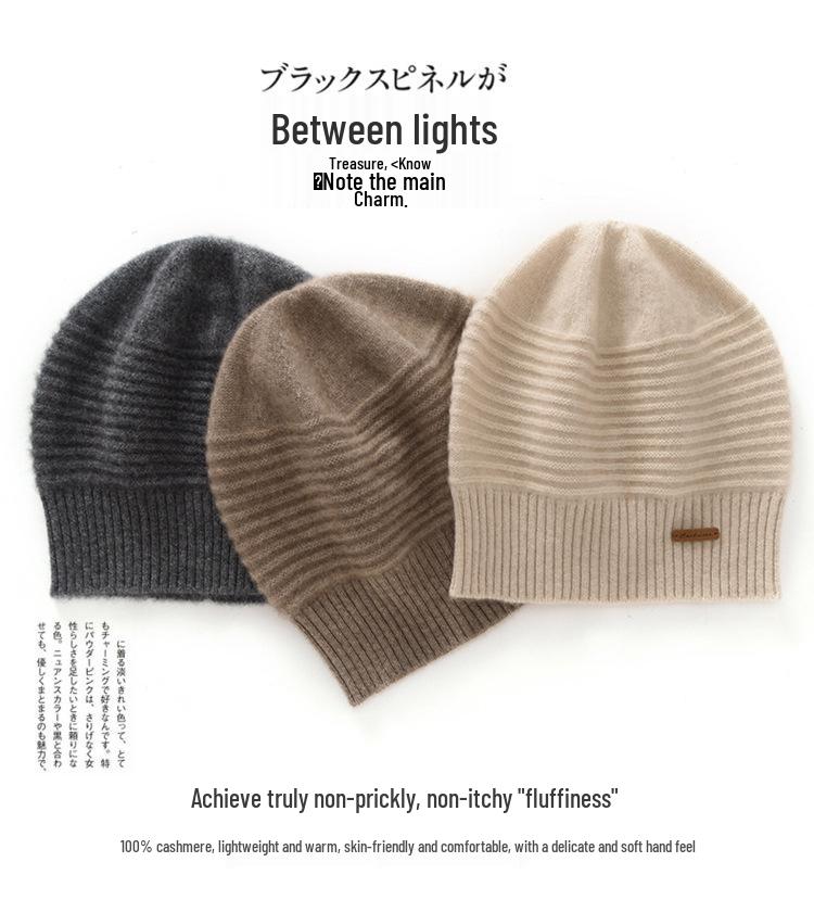 Unisex Thickened Solid Color Cashmere Hat - 100% Pure Cashmere, Seven-Needle, Autumn/Winter Style