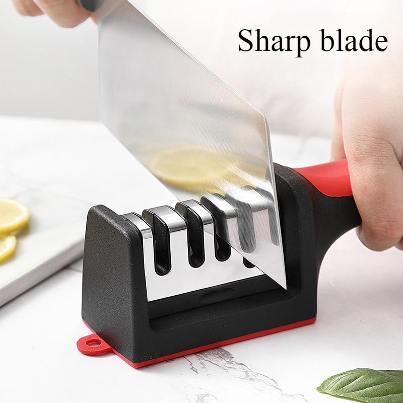 3/4 Segment Knife Sharpener Kitchen Multifunctional Handheld Fast Sharpening Stone Three-stage Cutting Knife Kitchen Supplies
