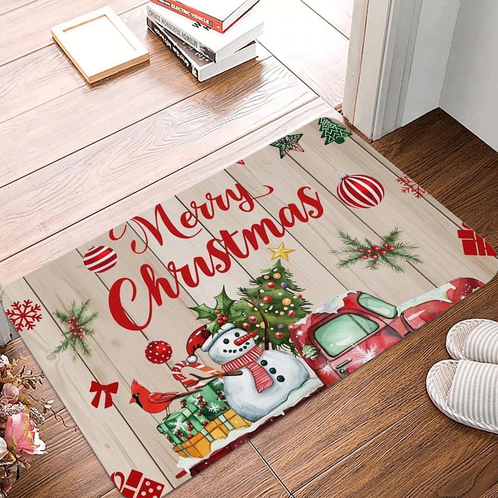 Christmas Welcome Entrance Doormat Home Decor Carpet Indoor Outdoor Floor Mat Living Room Bedroom Bath Kitchen Rug