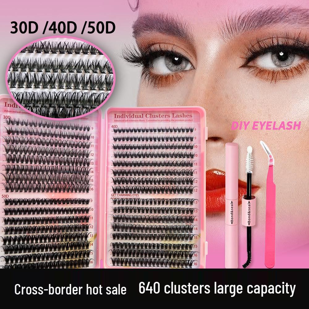 Eyelash Book: Large Capacity False Eyelashes Pack with 640 Clusters in 30D/40D/50D Styles
