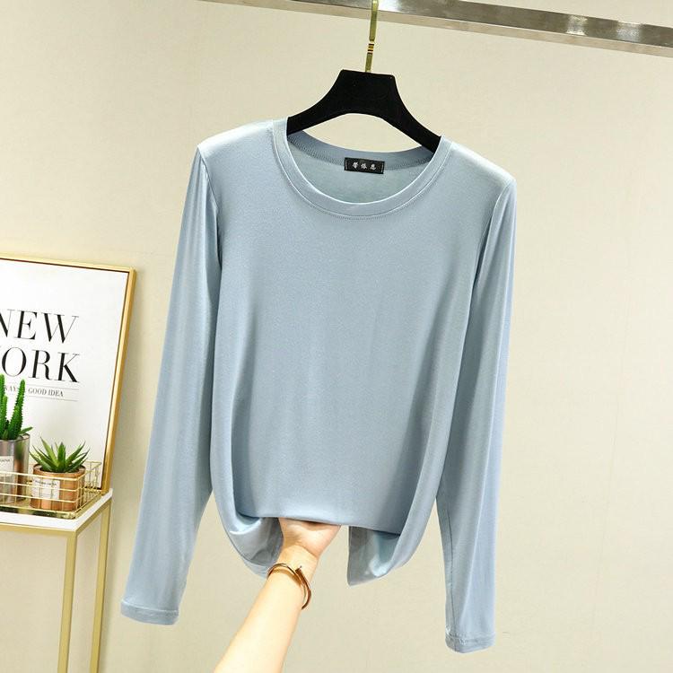 Damski jesienny zestaw piżamowy z bawełny modalnej – bluzka z długim rękawem i spodnie z szerokimi nogawkami