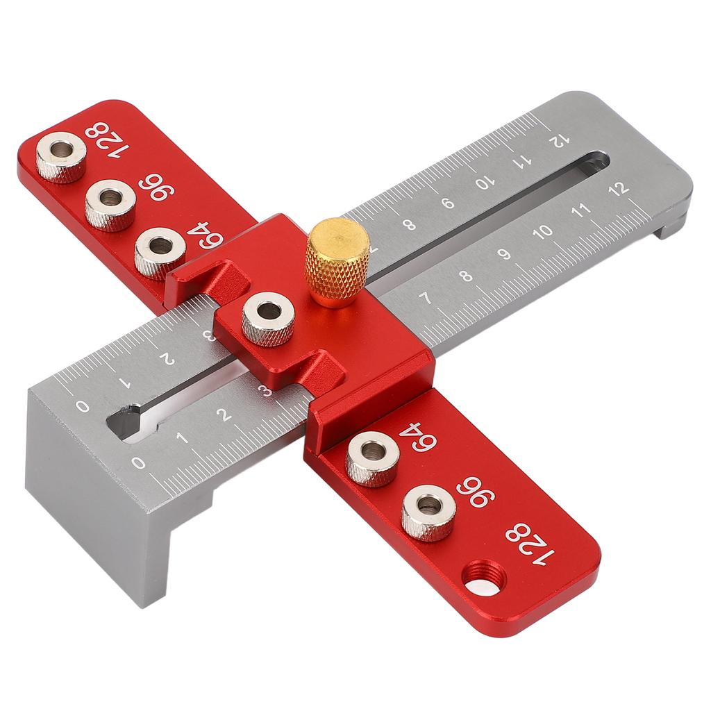 Cabinet Hardware Jig Adjustable Drawer Door Handle Template Tool Drill Guide Punch Locator with 2 Clamp