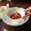 Petalshaped Ceramic Bowl White Underglaze Large Soup Salad Bowl Creative Hat Design for Home Restaurant Hotel