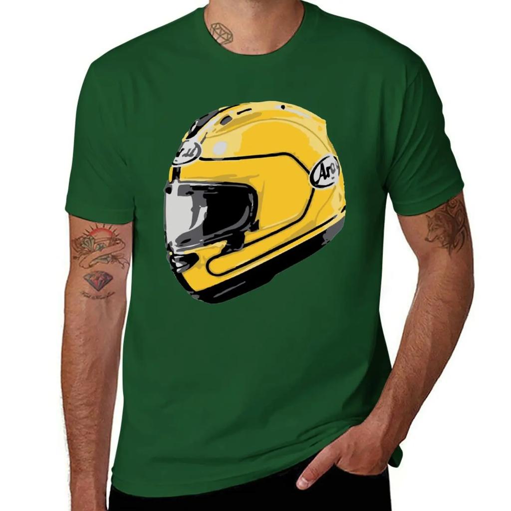 Abbigliamento streetwear anime pesante Nuova maglietta casco Joey Dunlop maglietta divertente vestiti estivi magliette Unisex pesante Unisex