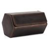 Vintage Crazy Horse Leather Cowhide Wristwatch Storage Box - Portable Genuine Leather Travel Case for Couples