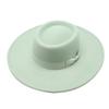 New simple solid color wool.cm brim men's and women's autumn and winter warm outdoor oval ring top hat