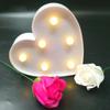 Heart Shape Design LEDs Light Standing Sign with Bulbs Night Lamp Warm White Constant Bright Light